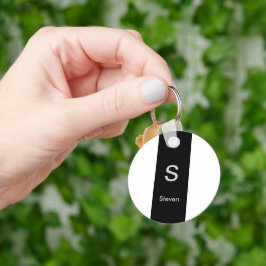 モノグラムモダンツートーン白黒 キーホルダー