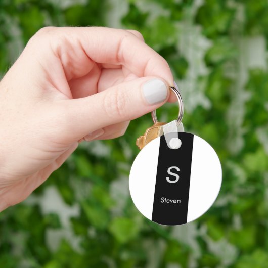 モノグラムモダンツートーン白黒 キーホルダー (手)