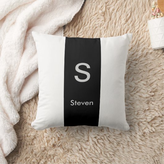 モノグラムモダンツートーン白黒 クッション (ブランケット)