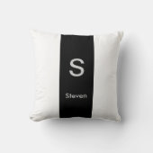 モノグラムモダンツートーン白黒 クッション (正面)