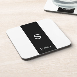 モノグラムモダンツートーン白黒 コースター