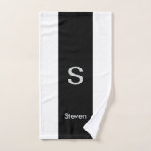 モノグラムモダンツートーン白黒 バスタオルセット (ハンドタオル)