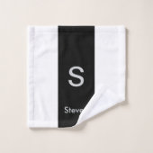 モノグラムモダンツートーン白黒 バスタオルセット (ウォッシュタオル)