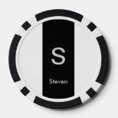 モノグラムモダンツートーン白黒 ポーカーチップ (裏面)