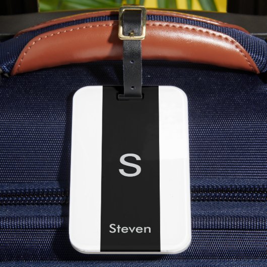 モノグラムモダンツートーン白黒 ラゲッジタグ (正面インサイチュ2)