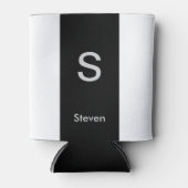 モノグラムモダンツートーン白黒 缶クーラー (正面)