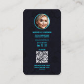 モノグラムモダンテックプロフェッショナルダークネオンブルー 名刺 (裏面)