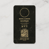 モノグラムモダンテックプロフェッショナルブラック金ゴールド 名刺 (裏面)