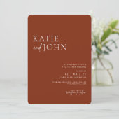 モノグラムモダンテラコッタボホ結婚ズ 招待状 (スタンド正面)