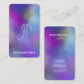 モノグラムモダンテンプレートエレガント抽象芸術アート 名刺 (正面/裏面)