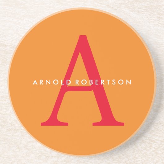 モノグラムモダントレンディーオレンジレッド コースター (正面)