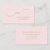 モノグラムモダントレンディーピンクビジネスカード 名刺 (正面/裏面)