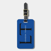 モノグラムモダントレンディーブルーブラック ラゲッジタグ (正面縦)