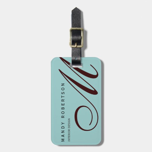 モノグラムモダントレンディー名の追加 ラゲッジタグ (正面縦)