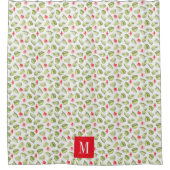 モノグラムモダントロピカルパ離れームパターン シャワーカーテン (正面)