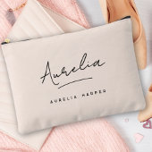 モノグラムモダンニュートラルミニマル赤面ピンクシック アクセサリーポーチ