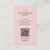 モノグラムモダンネイルアーティストピンク 名刺 (裏面)