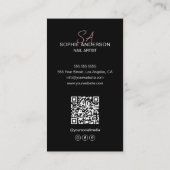モノグラムモダンネイルアーティストブラック 名刺 (裏面)