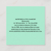 モノグラムモダンネオミントブラックフローラ スクエア名刺 (裏面)