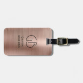 モノグラムモダンバラ金ゴールドブラッエレガントド金属 ラゲッジタグ (正面横)