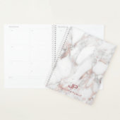 モノグラムモダンバラ金ゴールドホワイトマーブルエレガント プランナー手帳 (ディスプレー)