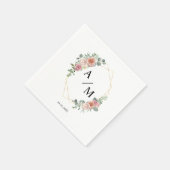 モノグラムモダンパエレガントステルボホ スタンダードカクテルナプキン (角)