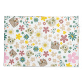 モノグラムモダンパステル花パステルガーリーピンク 枕カバー (裏面)