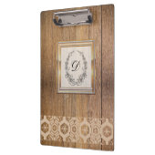 モノグラムモダンパタスタイリッシューンヴィンテージ木材 クリップボード (左)