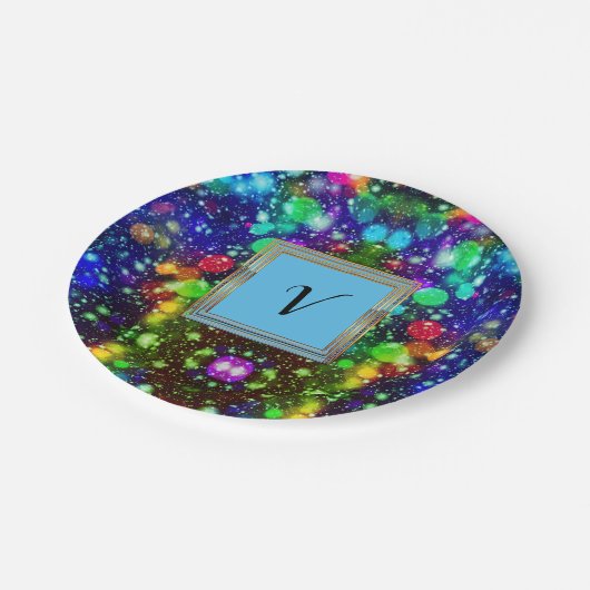 モノグラムモダンパタスタイリッシューン冬パーティー ペーパープレート (アングル)