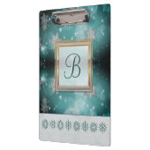 モノグラムモダンパタースタイリッシュン冬の雪片 クリップボード (左)