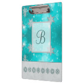 モノグラムモダンパタースタイリッシュン冬の雪片 クリップボード (左)