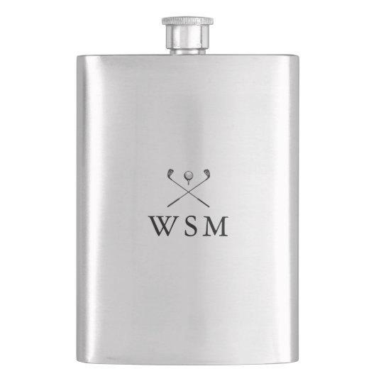 モノグラムモダンパーソナライズされたゴルフクラブフラスコ フラスク (正面)