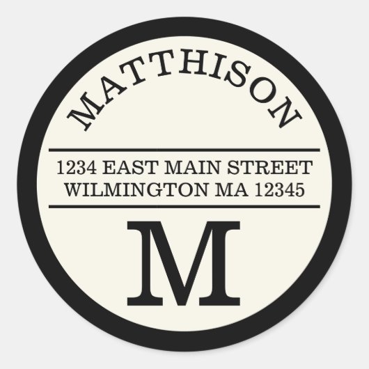 モノグラムモダンパーソナルラウンド住所 シール (正面)