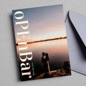 モノグラムモダンパープル秋の結婚式 箔招待状