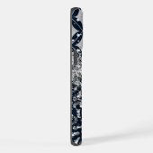 モノグラムモダンヒョウ印刷グリッターパーソナライズされた iPhoneケース (右側面)