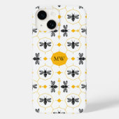 モノグラムモダンビーパターンイエローハニカムシック Case-Mate iPhoneケース (裏面)