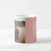 モノグラムモダンピパーソナライズされたンク写真家族 コーヒーマグカップ (中央)