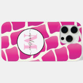 モノグラムモダンピンクとアイボリーキリン模様 Case-Mate iPhoneケース (裏面 (横))