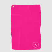 モノグラムモダンピンクと白 ゴルフタオル (正面)