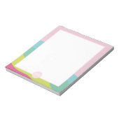 モノグラムモダンピンクの抽象芸術ガーリー波メモ帳 ノートパッド (回転)