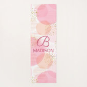 モノグラムモダンピンクガーリーグリッターパーソナライズされた ヨガマット (裏面)