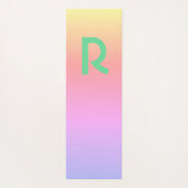 モノグラムモダンピンクティール（緑がかった色）薄紫 ヨガマット (裏面)