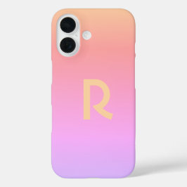 モノグラムモダンピンク薄紫グラデーション iPhone 16ケース