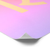 モノグラムモダンピンク薄紫ピーチ ポスター (角)