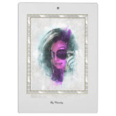 モノグラムモダンファッショナブル女の子ブラックとグレー クリップボード (裏面)