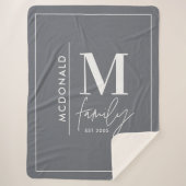 モノグラムモダンファミリー海軍グレイスタイリッシュシェルパb シェルパブランケット (正面)