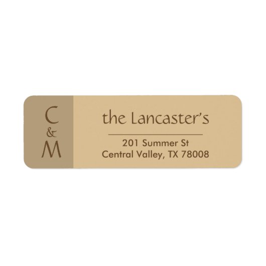 モノグラムモダンファミリー – 差出人住所ラベル ラベル (正面)