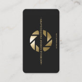 モノグラムモダンフォトグラファー黒金ゴールドレンズ 名刺 (正面)