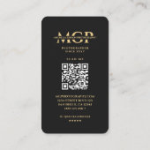 モノグラムモダンフォトグラファー黒金ゴールドレンズ 名刺 (裏面)