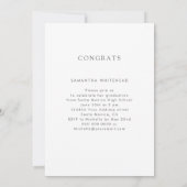 モノグラムモダンフォトコラージュ白卒業 案内状 (裏面)